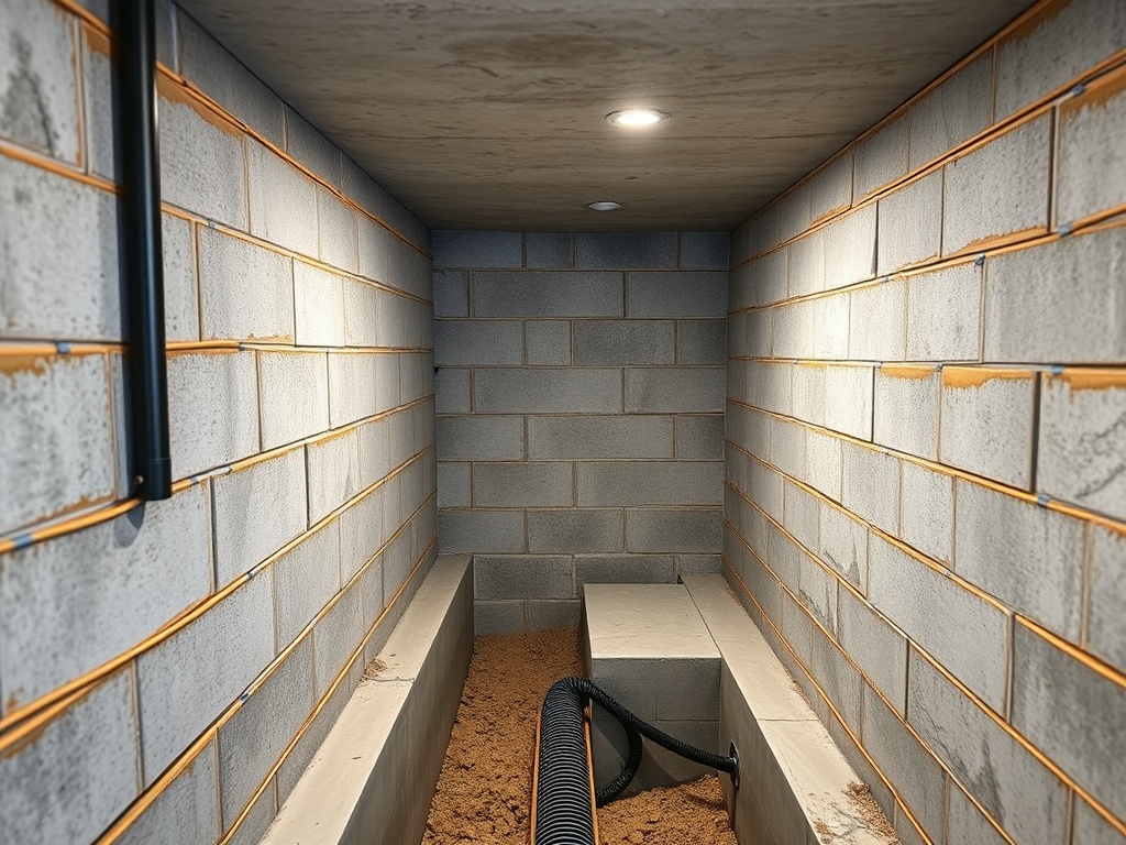 Basement waterproofing system installed in Buffalo NY home