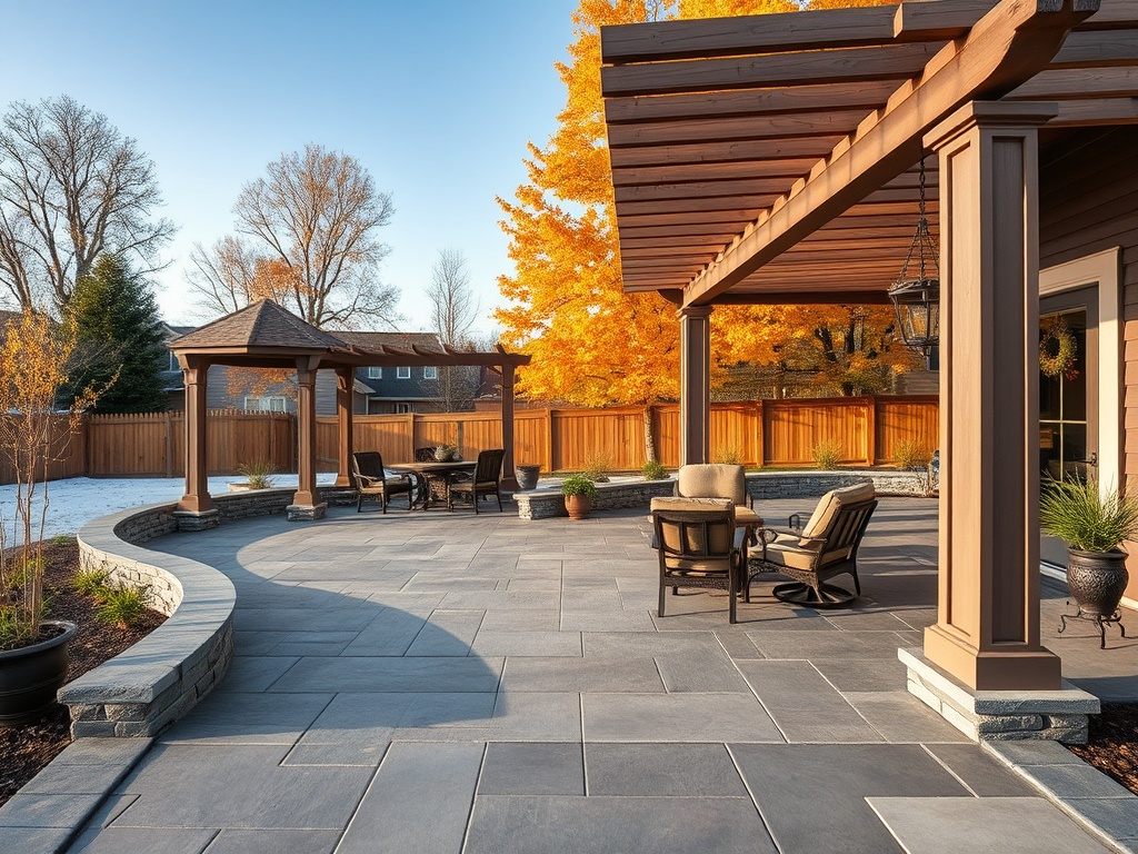 New concrete patio installed in Buffalo NY by CIT Concrete