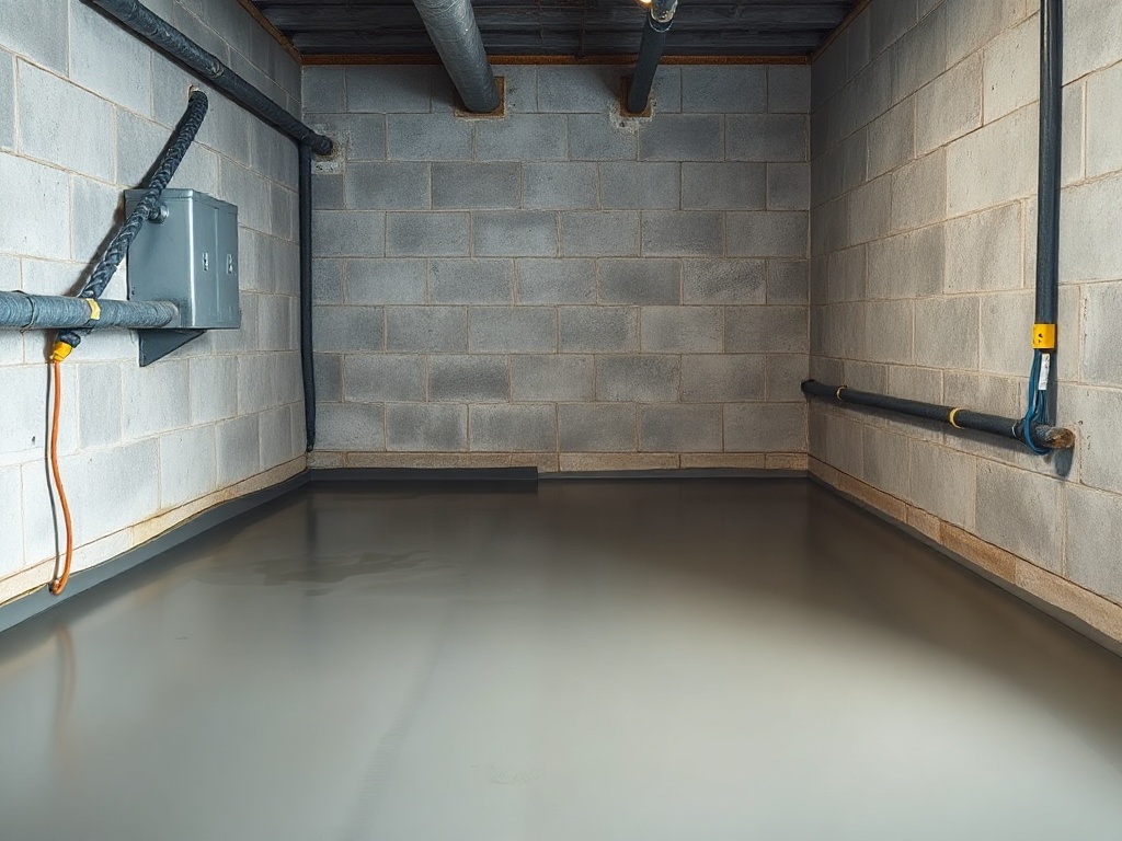 New concrete basement floor poured in a Buffalo NY home