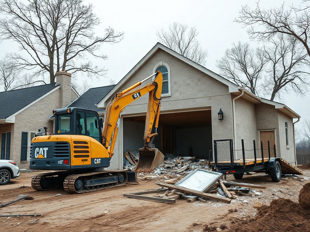 Detached garage demolition and concrete haul-away in Buffalo NY