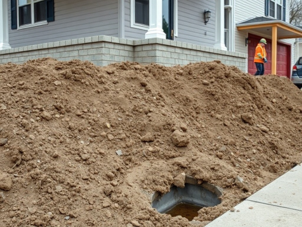 Regraded slope pitching water away from a foundation in Buffalo NY