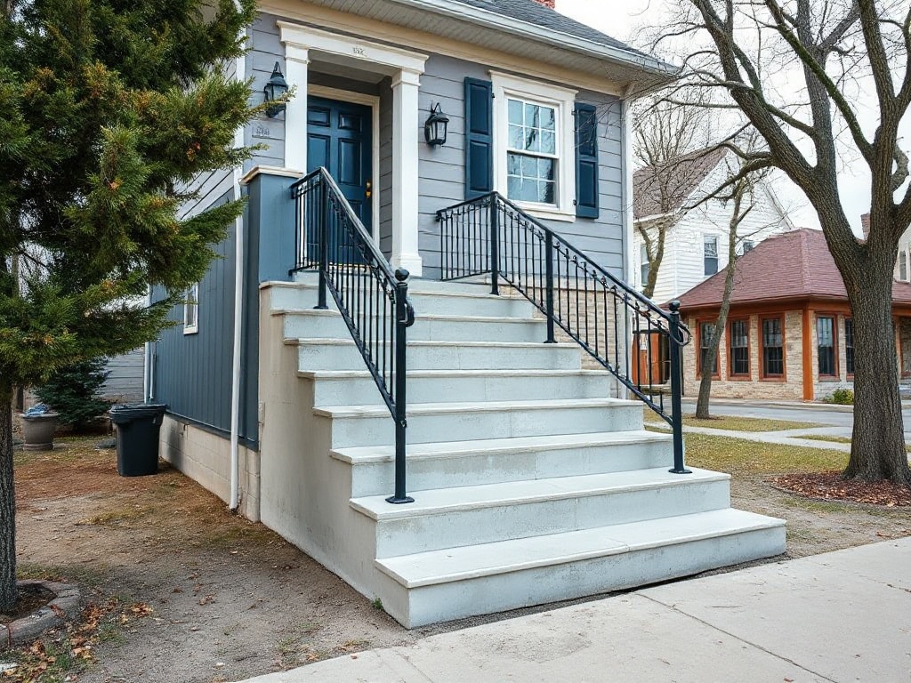 New concrete front steps and porch in Buffalo NY