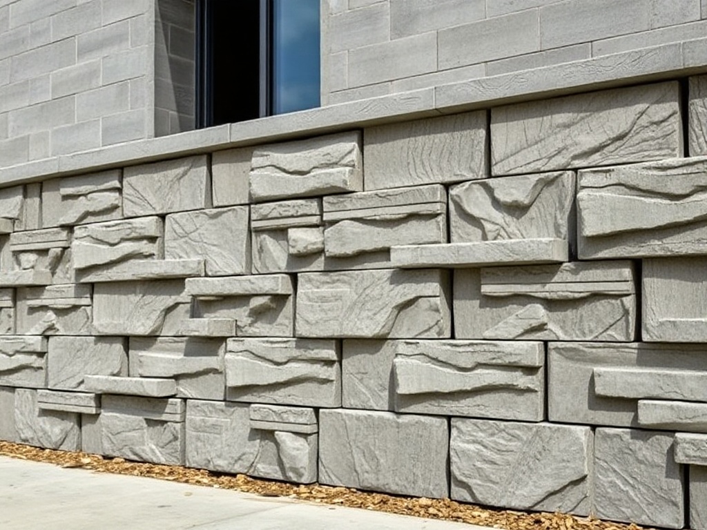 Segmental retaining wall block courses in Western New York
